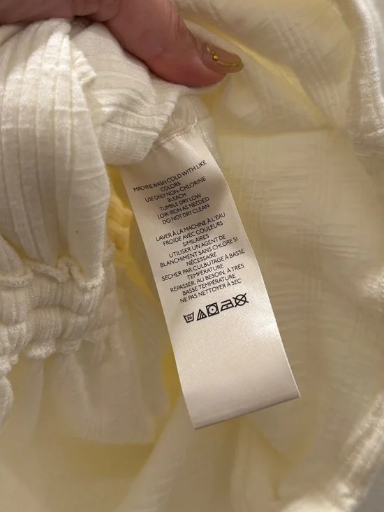 Pilcro Ruched Ribbed Halter In Cream Size S - Picture 7 of 8